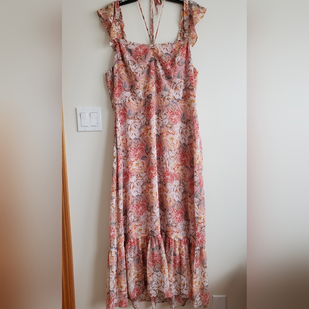 NWT WAYF Valerie Blouson  Dress In Coral Floral Print Sz XXL - Picture 4 of 5
